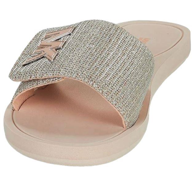 NEW! WOMEN'S MICHAEL KORS SLIP ON SEQUINNED MK SLIDE! STYLE 40T8MKFA3D VARIETY