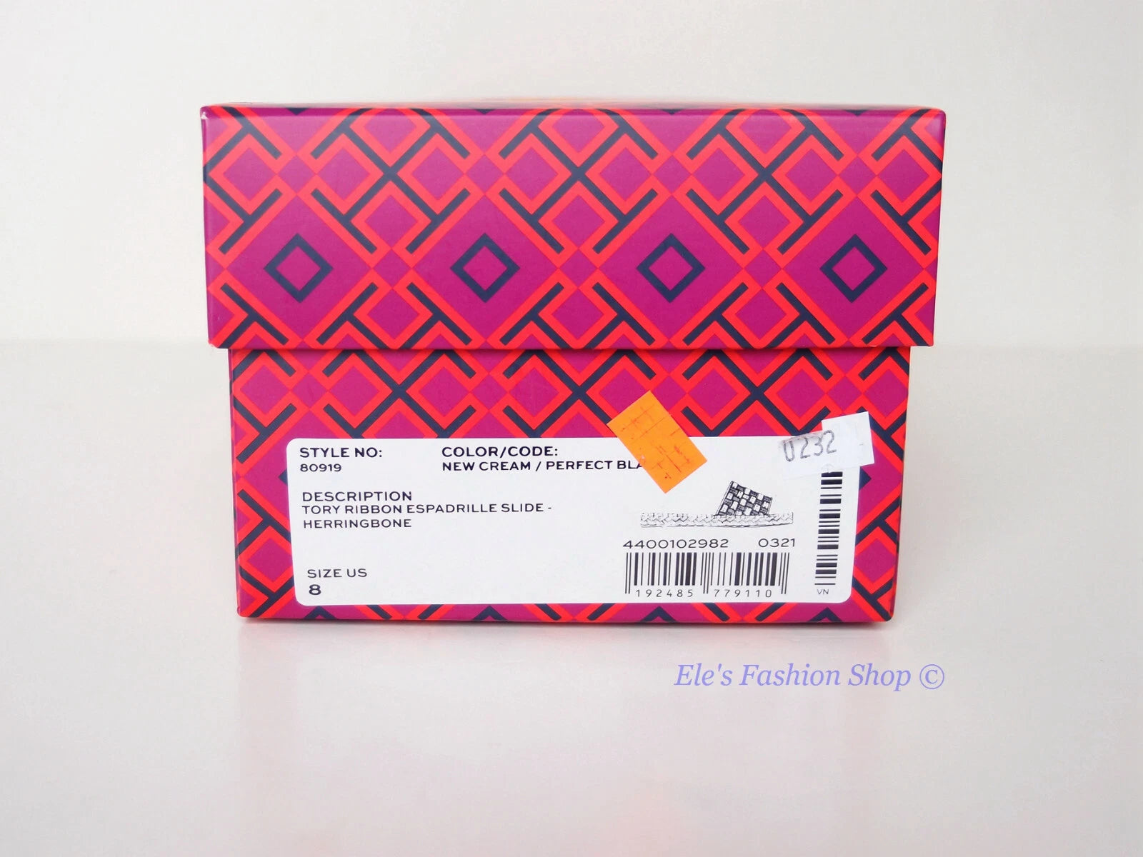 NIB Tory Burch Logo Woven Ribbon Espadrille Slide Slipper CREAM US 8 AUTHENTIC