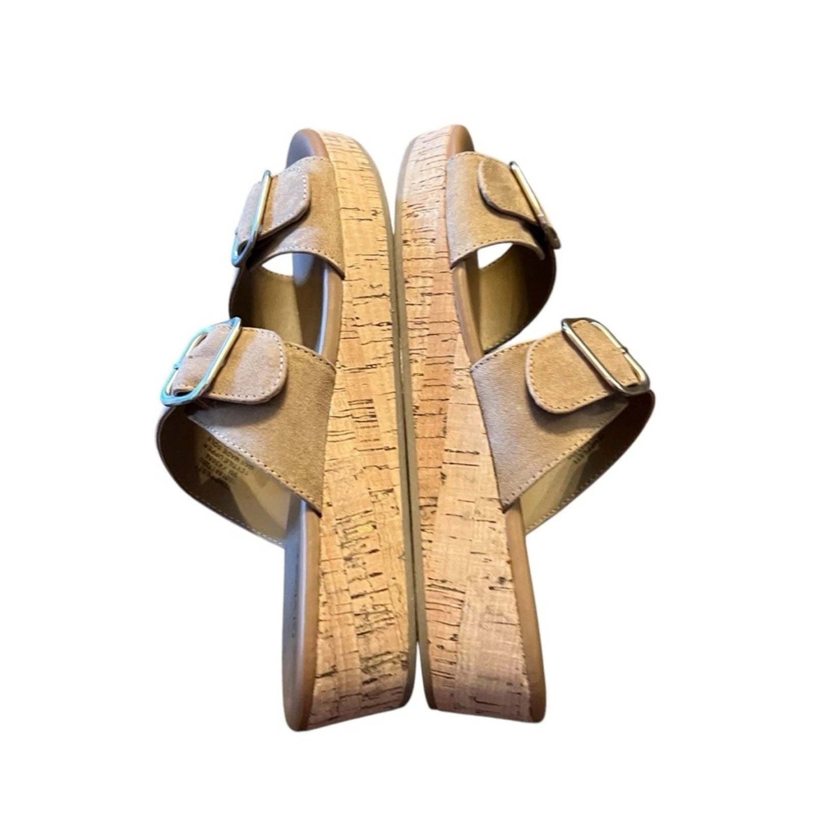 Style & Co Temppestt Slip On Double Buckle Wedge Sandals Retro NEW 9