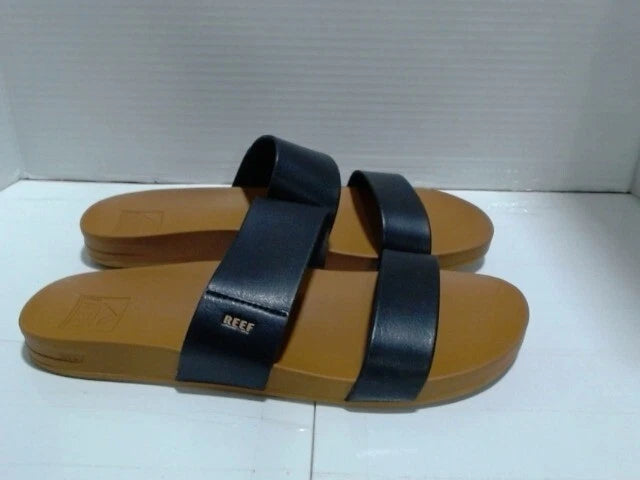 UsedLikeNew_REEF Cushion Vista Women's Fashion Slide Sandal, V_Black/Natural_Sz9