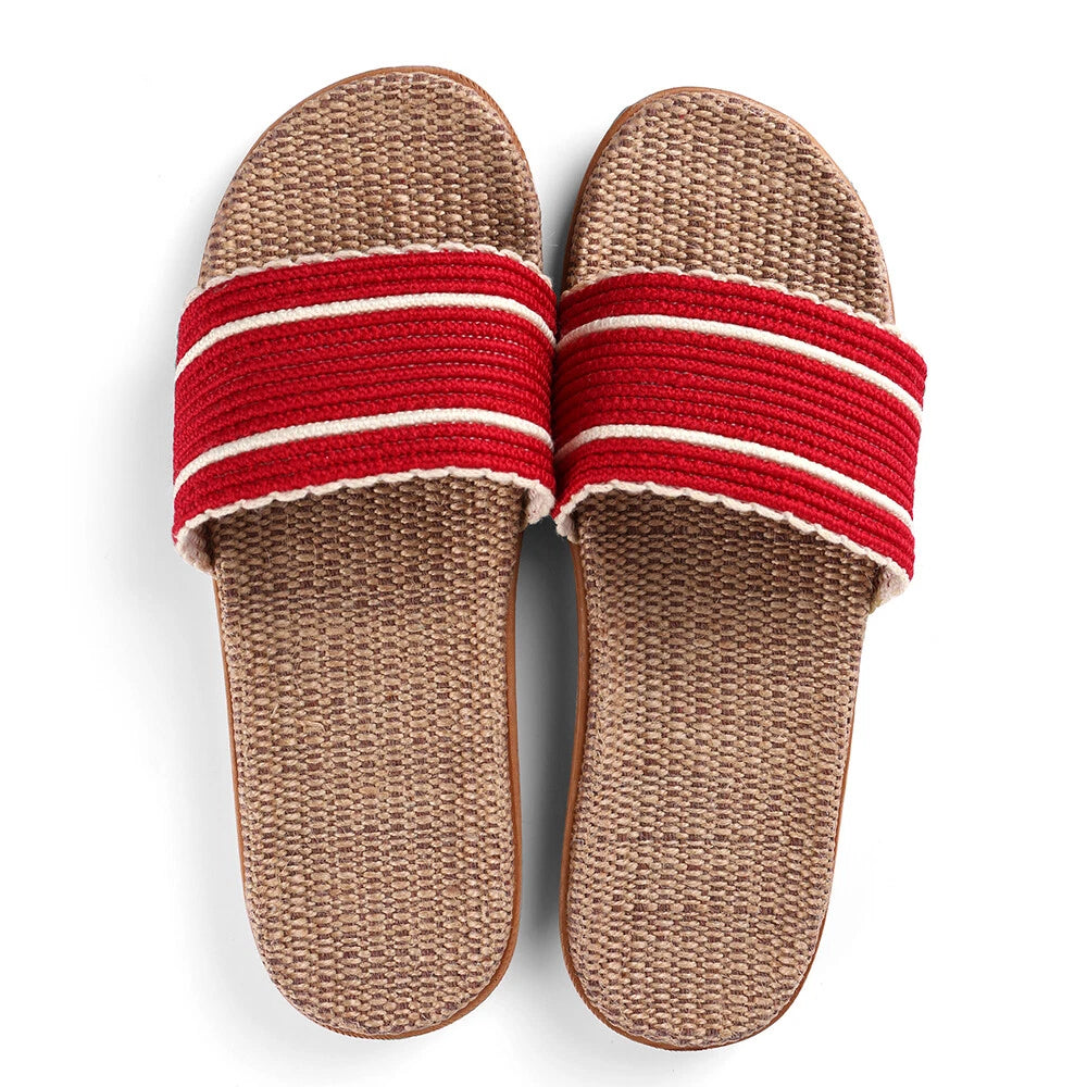 Women Fashion Striped Indoor Bathroom Anti-Slip Shoes Summer Open Toe Sandals