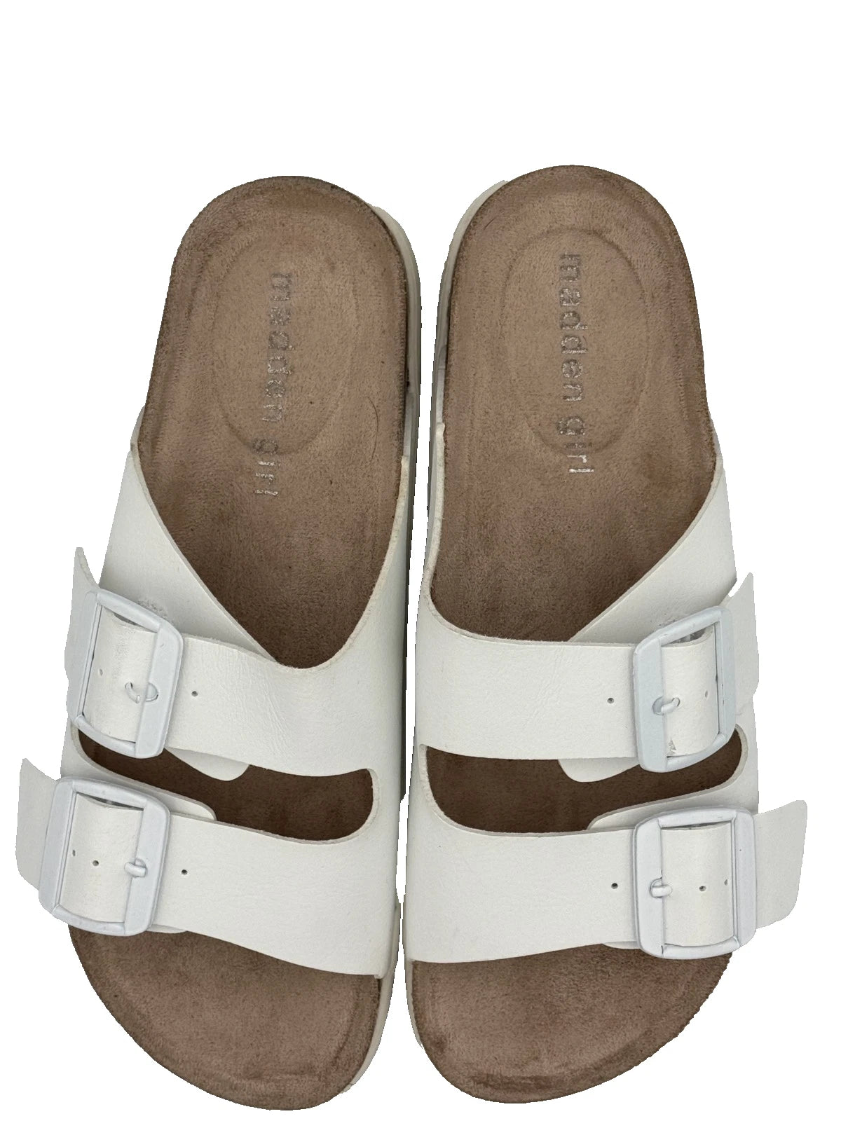 ✨ Women’s Madden Girl White Sandals – Size 6.5 –  👡  Chic Summer Style!
