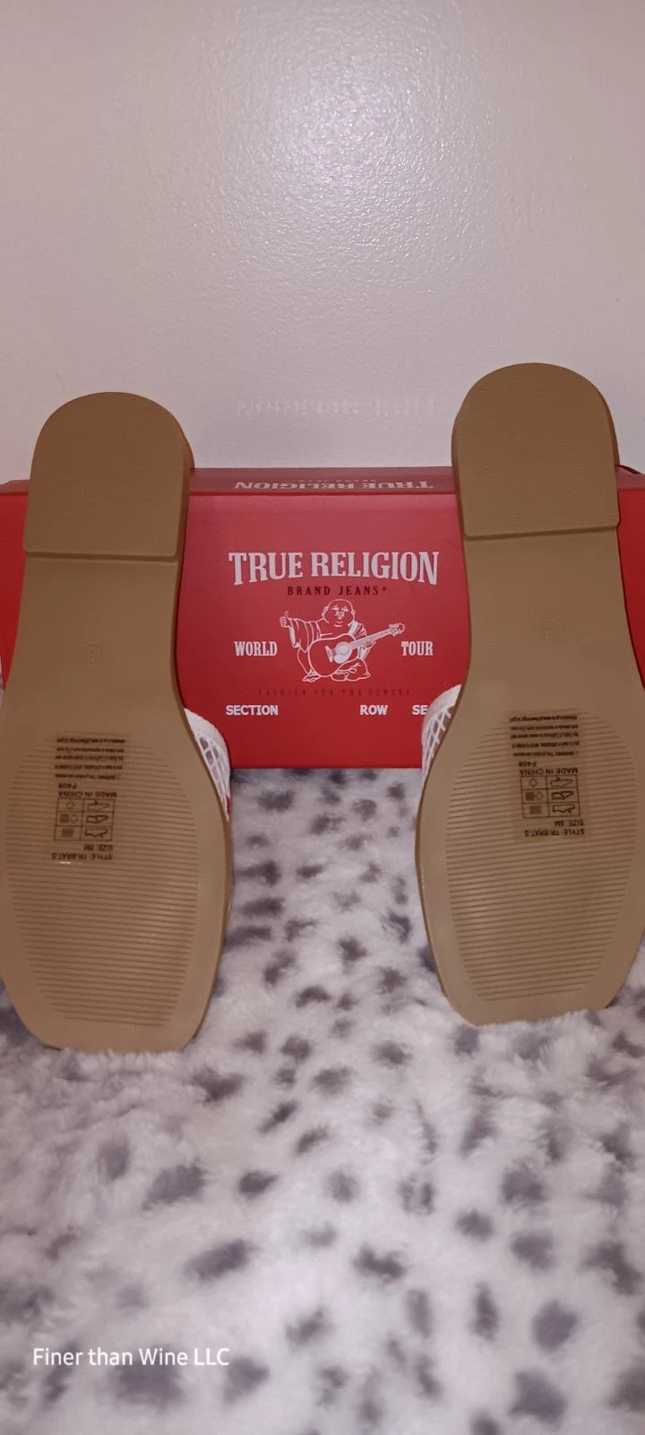 New True Religion Brat Style White Mesh Slip-On Slides Women Size 8