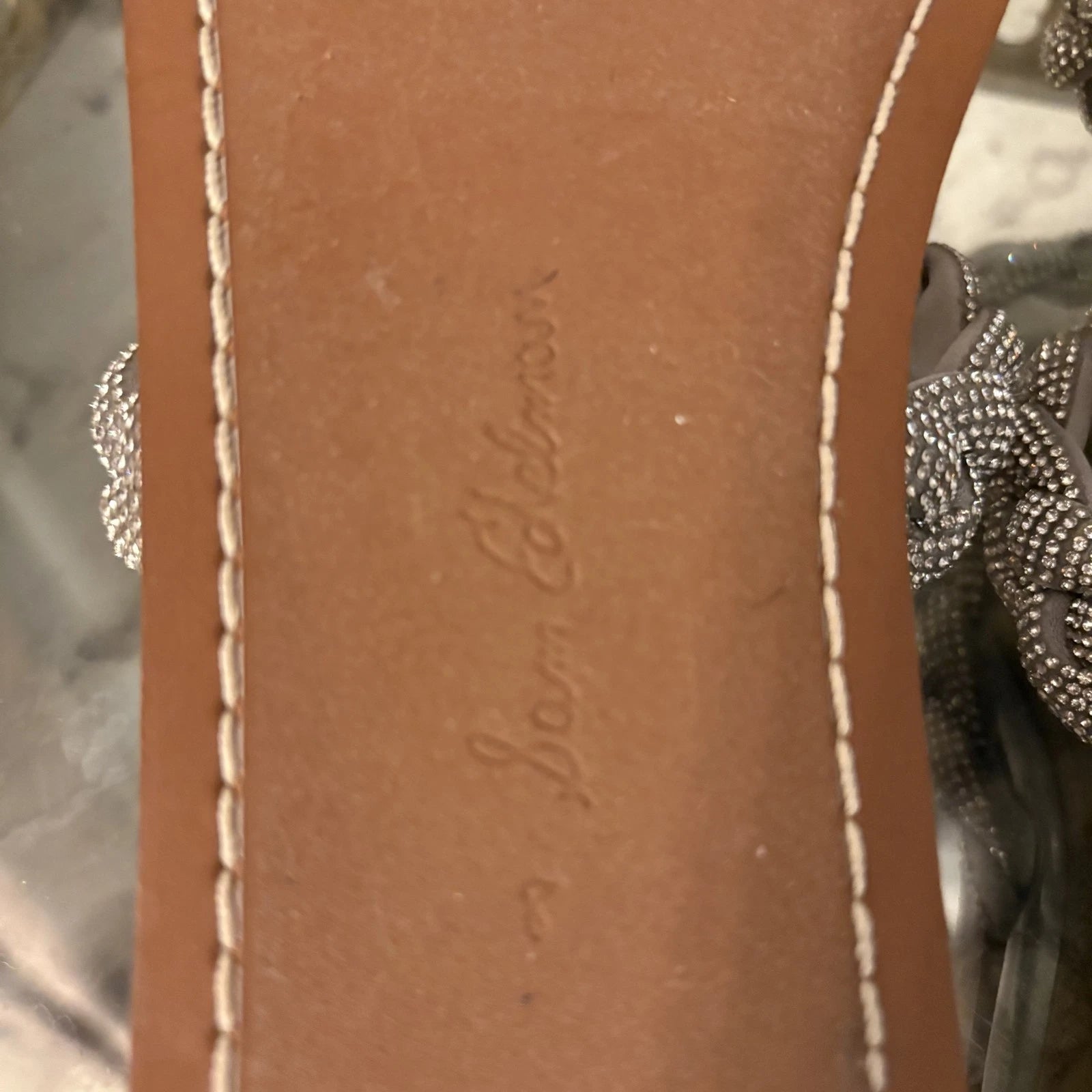 Sam Edelman Shoes Womens Size 9 Silver Braided Sandal Slide Rhinestone Flats