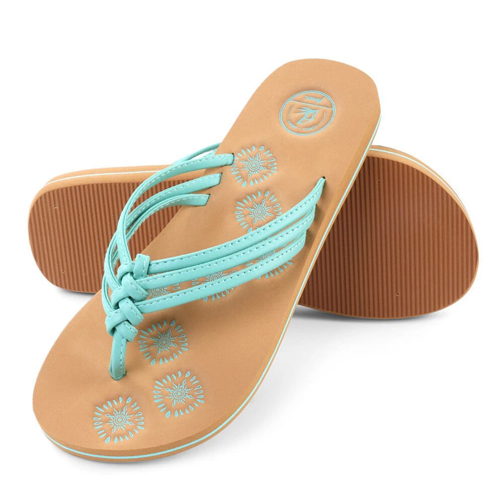 Women Summer Beach Sandals Outdoor Casual Flip Flops Non-Slip Shower Slippers