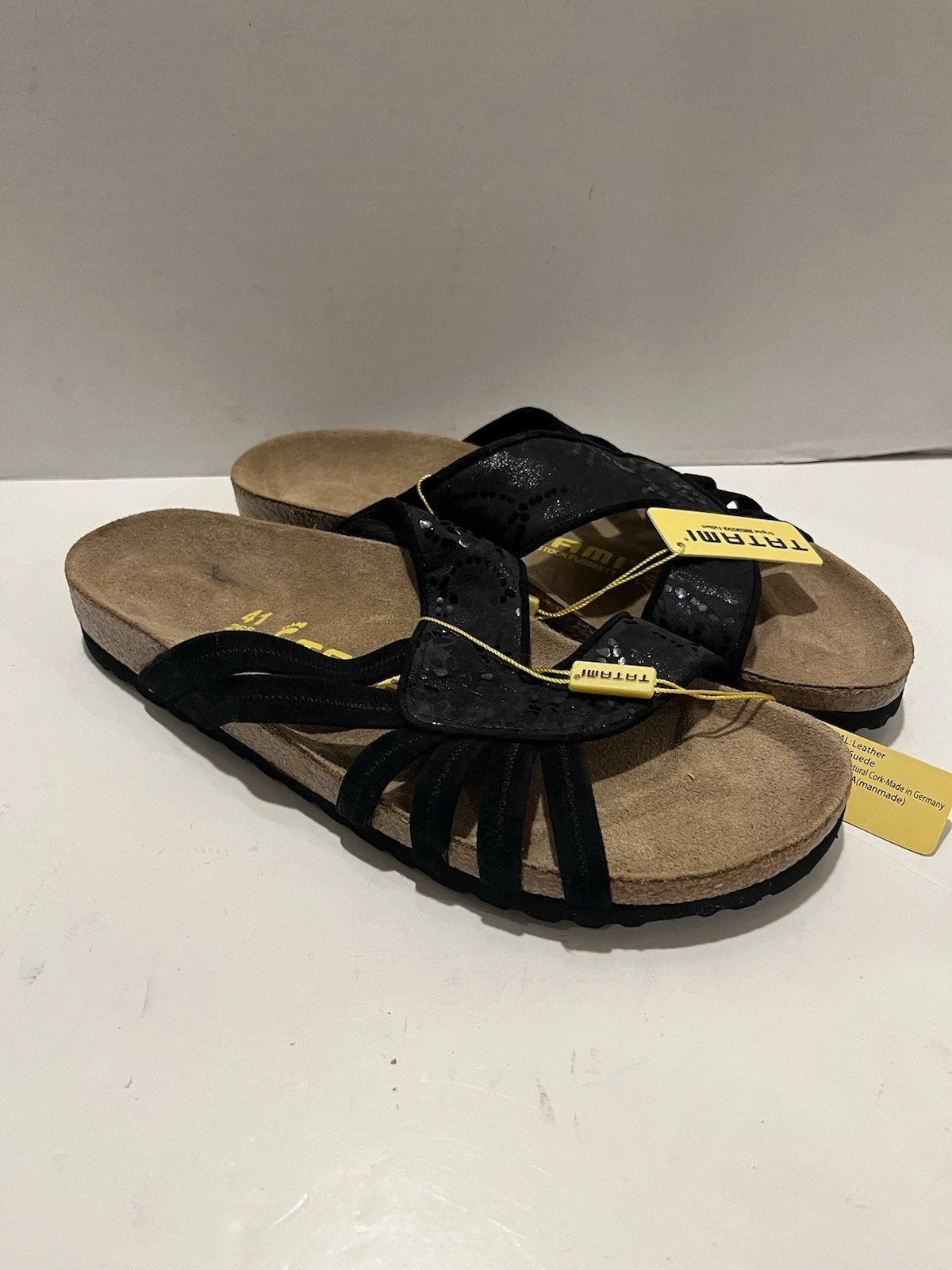 NWT Birkenstock Tatami Black Strappy Sandals Slides Women’s EU 41 US 10