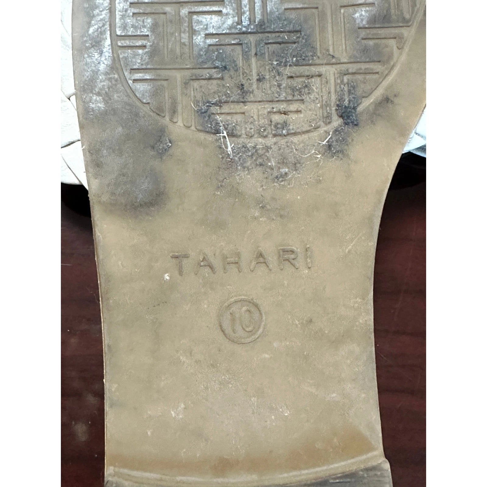 Tahari White Woven Slide Sandals Women's Size 10 Casual Summer Slip-On Shoes