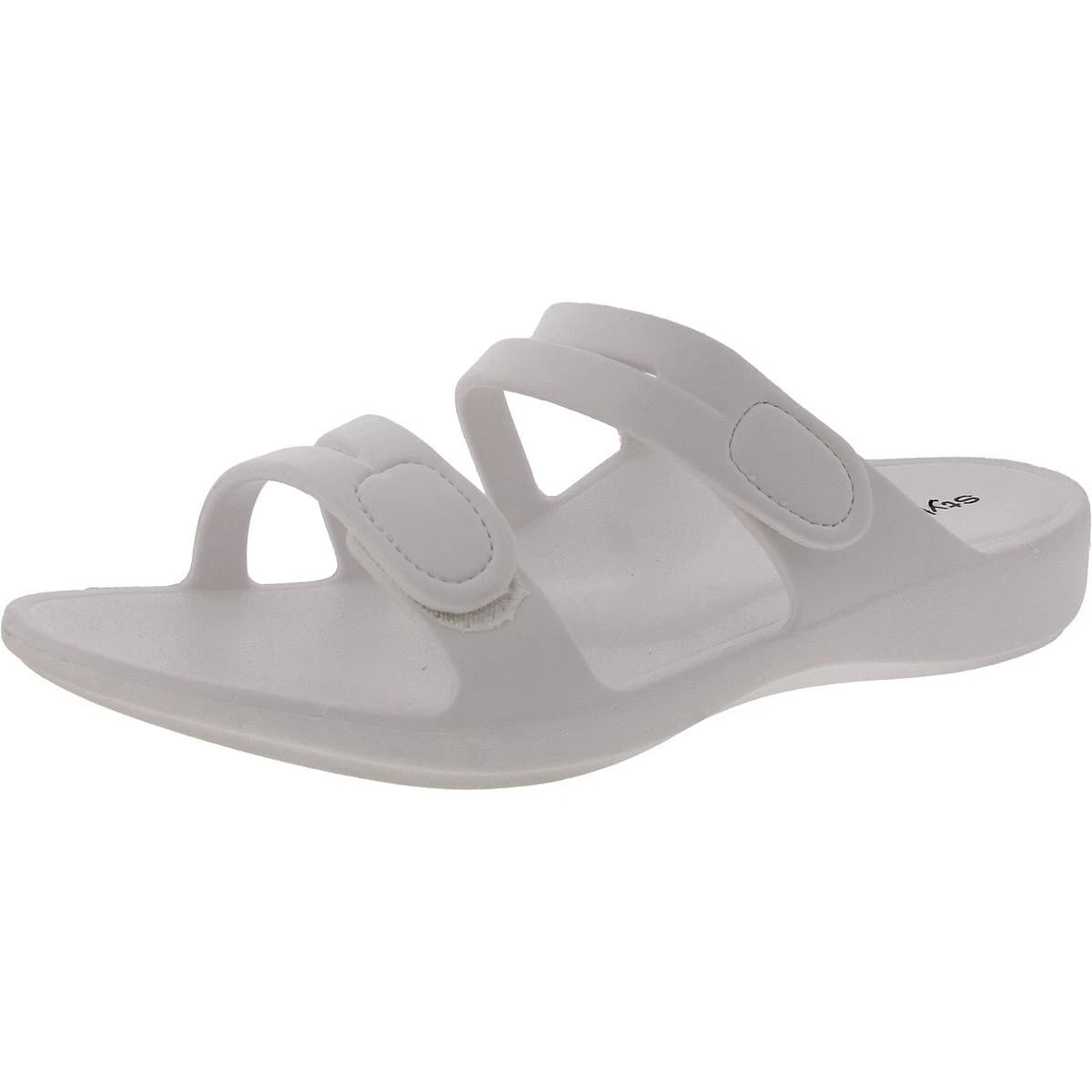 Style & Co. Womens Jessaa White Strappy Slide Sandals 10 Medium (B,M) BHFO 0257