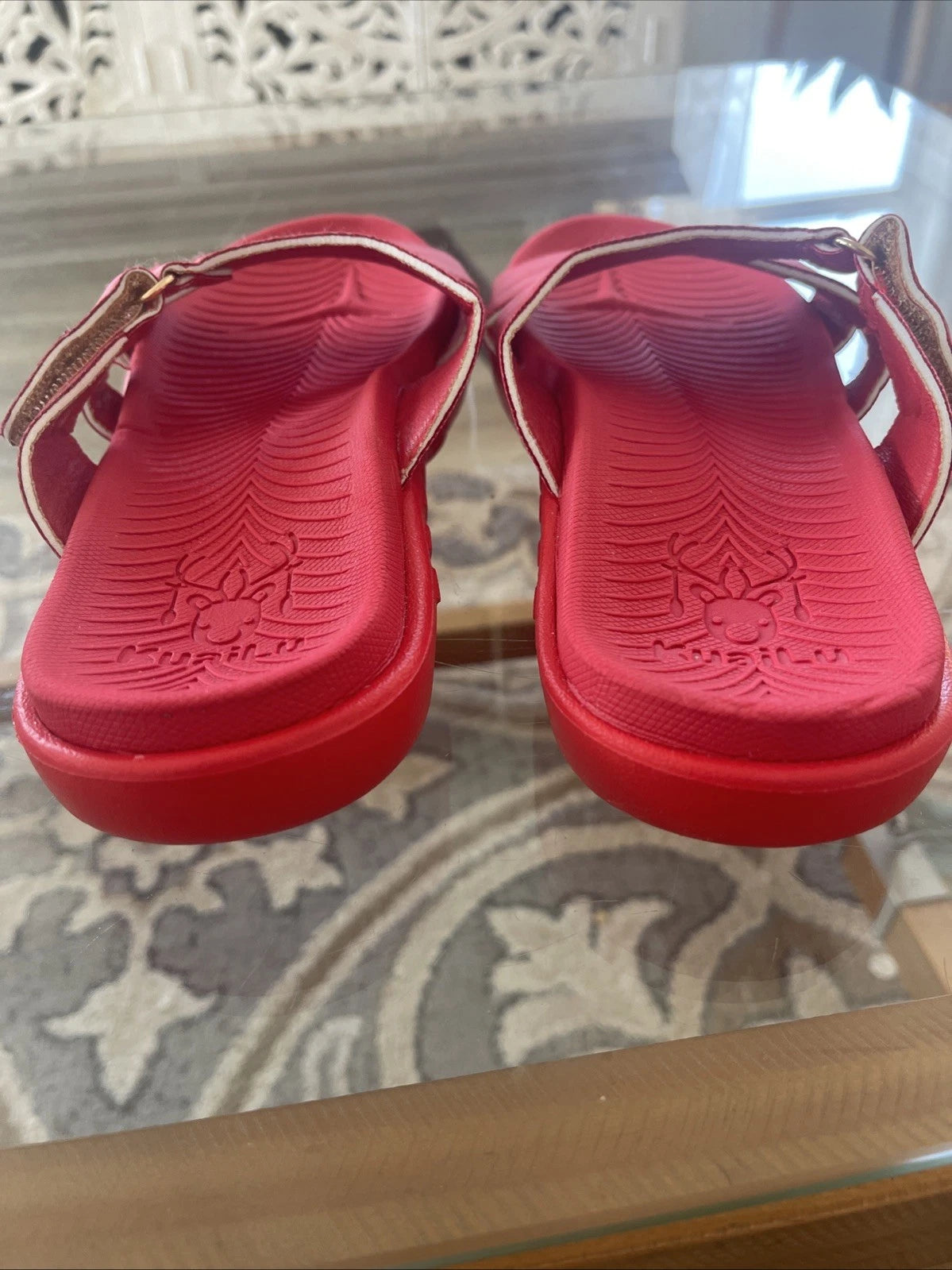 New KuaiLu Women’s Fashion Orthotic Slides Lightweight Athletic Red Size 7