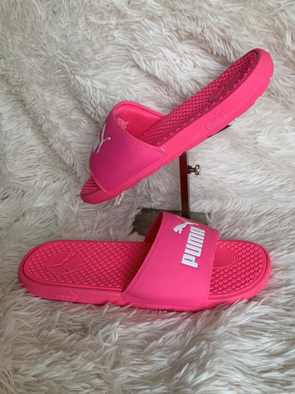 Women’s Slides Size 9 PUMA Cool Cat Knockout Style: 371013-12 Pink White
