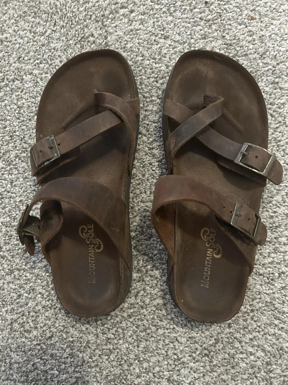 Leather Birk Style Sandals Women’s SZ 8 Brown Summer Vacation Travel Wear