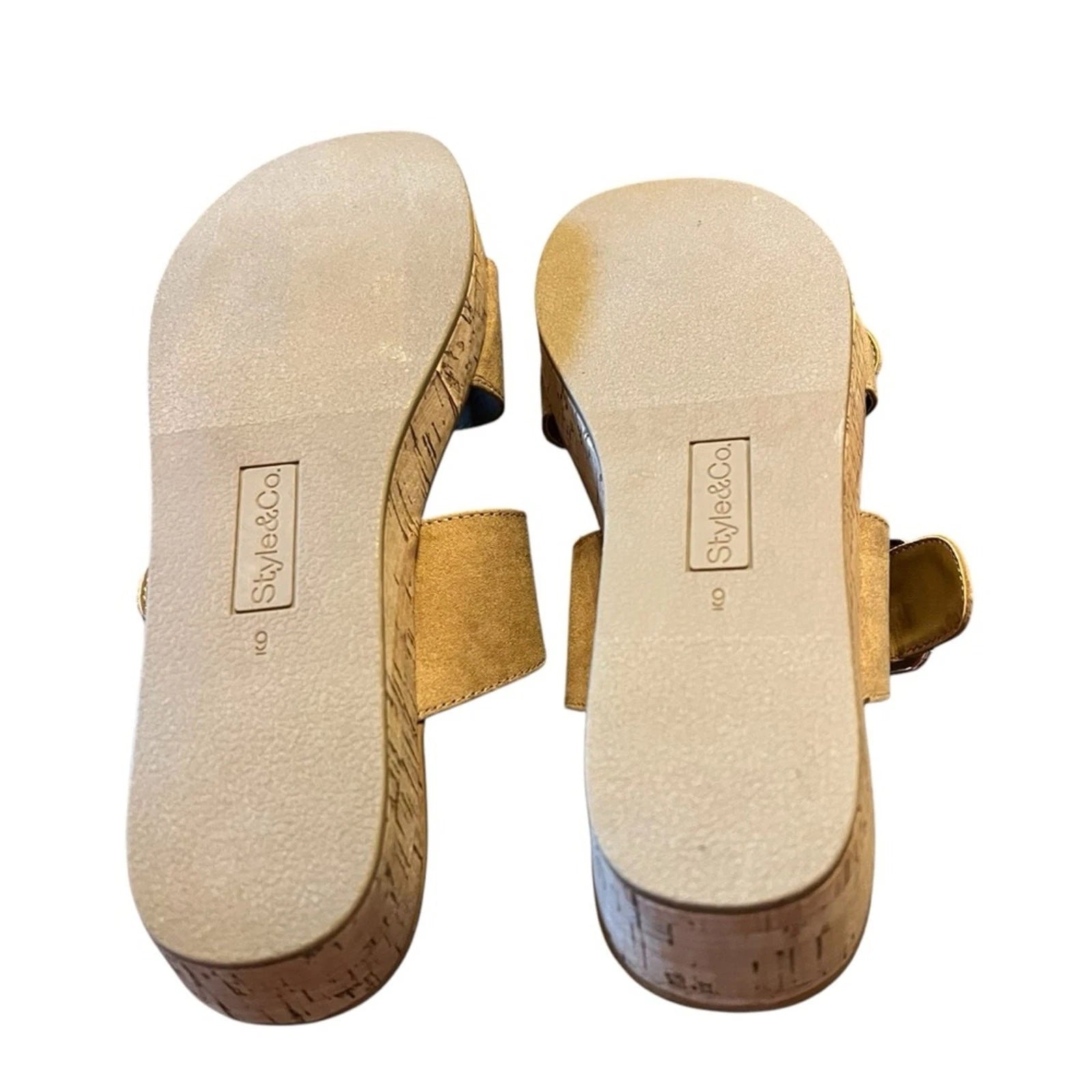 Style & Co Temppestt Slip On Double Buckle Wedge Sandals Retro NEW 9