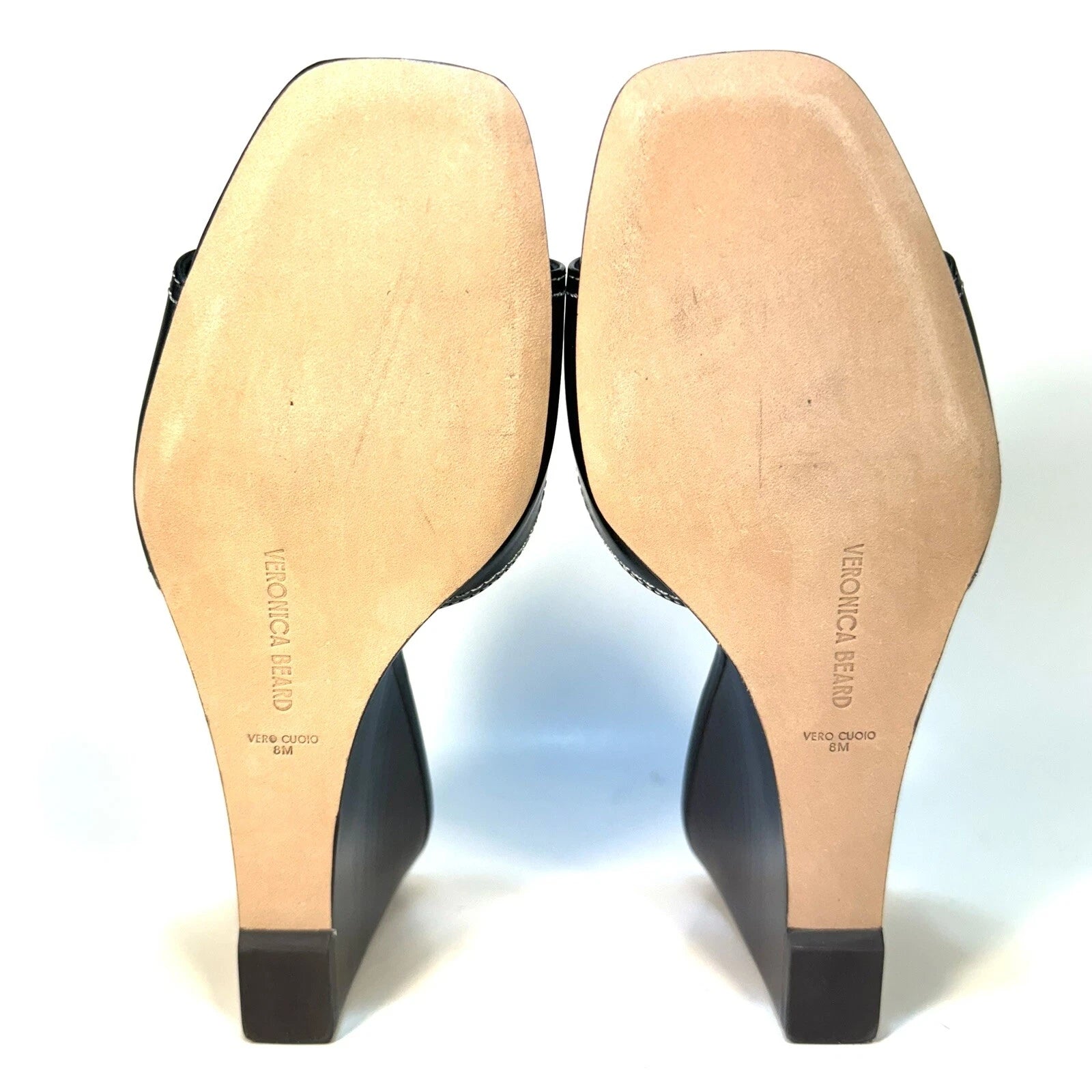 VERONICA BEARD Ellen Leather Wedge Slip On Sandals Black (MSRP $350)