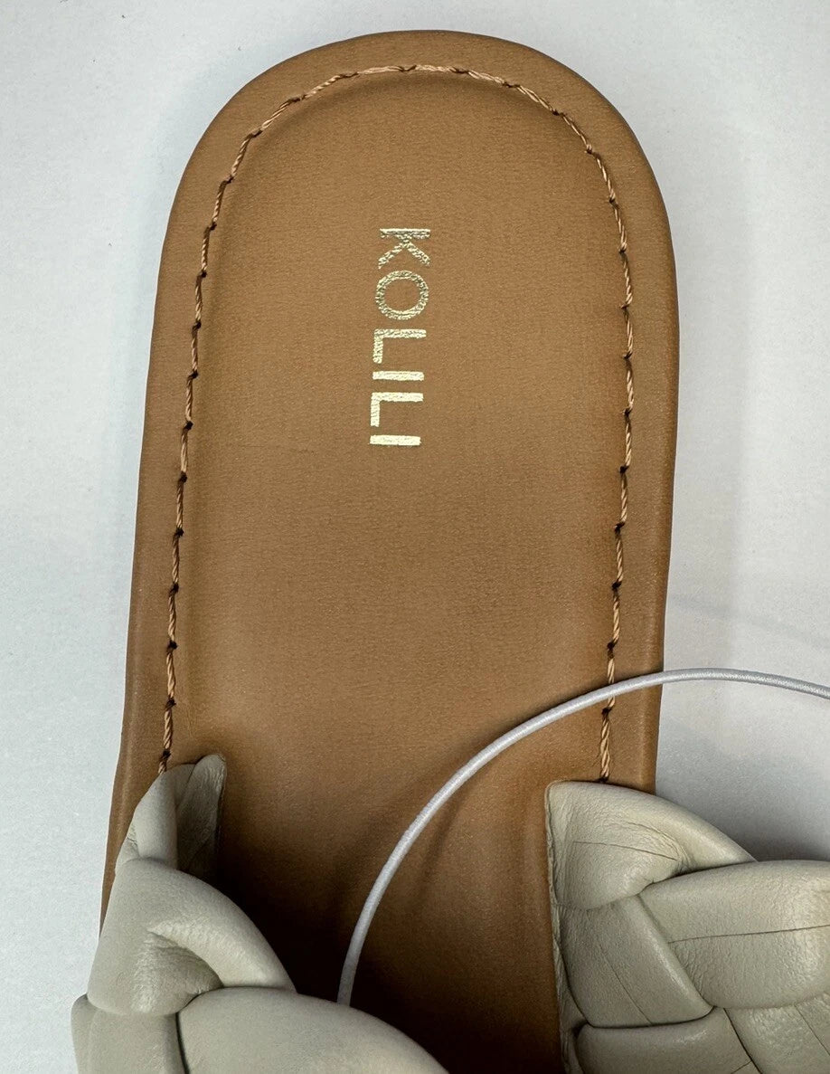 KOLILI Womens Flat Slide Sandals, Summer Fashion Comfy Style - Size 8.5 - Beige