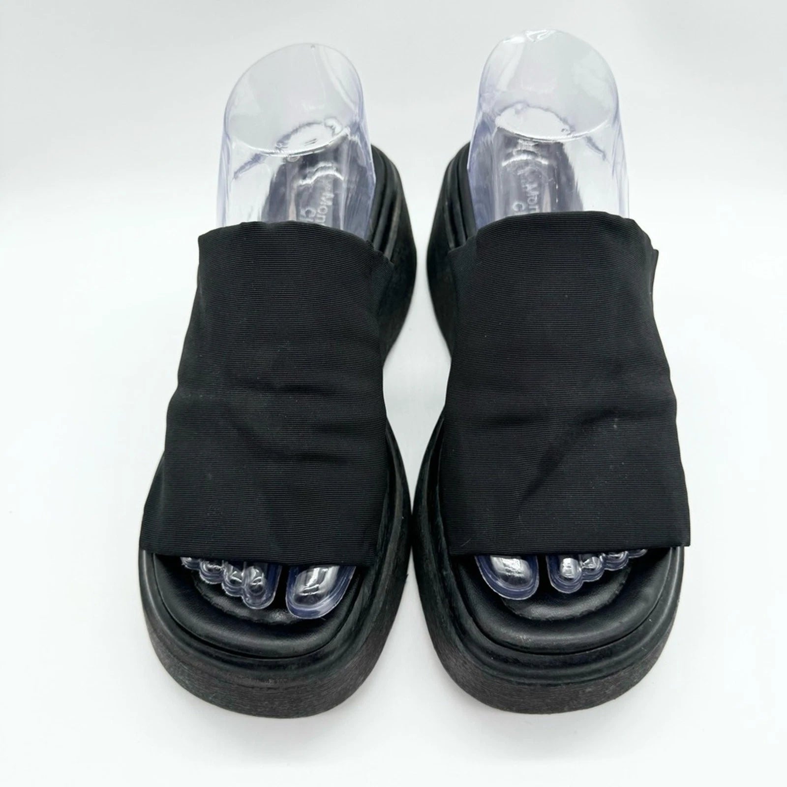 90’s Retro Style Elastic Strap Platform Slides x Montego Bay Club Black Size 9.5