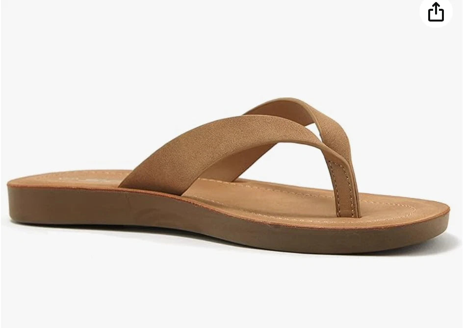 Soda ELLA ~ Women Casual Comfort Flip Flop Fashion Slide Flat Thong Sandals