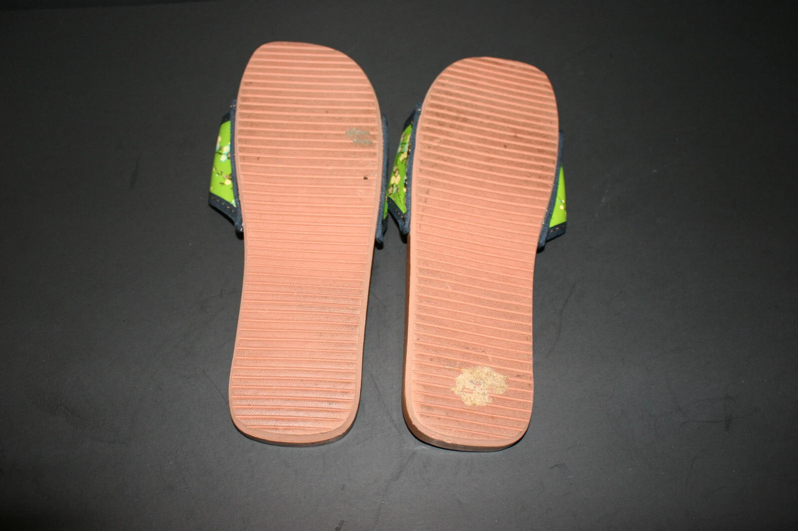 Womens Asian Style Wooden Massage Slippers Slip On Sandals Green Size 6