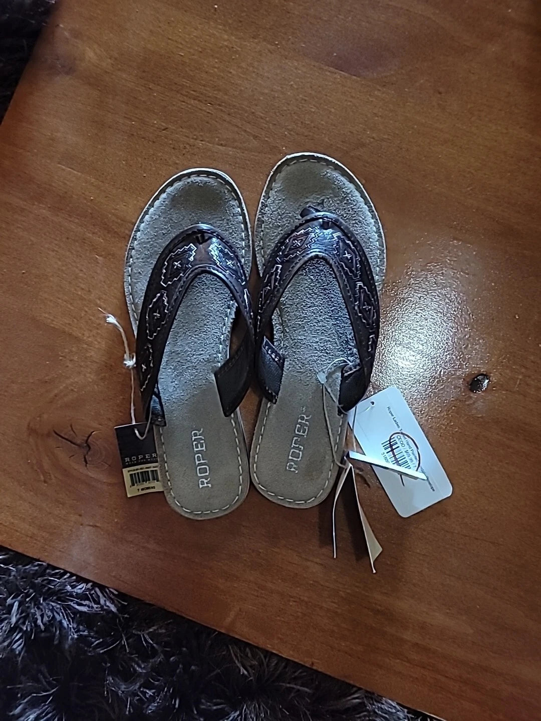 Roper Womens Leather Indian Style New Sandals Sz 7 Nwt Free Shipping