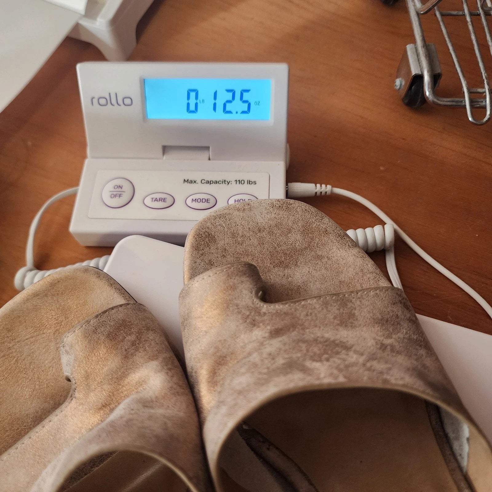 VanEli Kitten Heel Mules Thong Sandal Slides Gold Metallic 8.5M