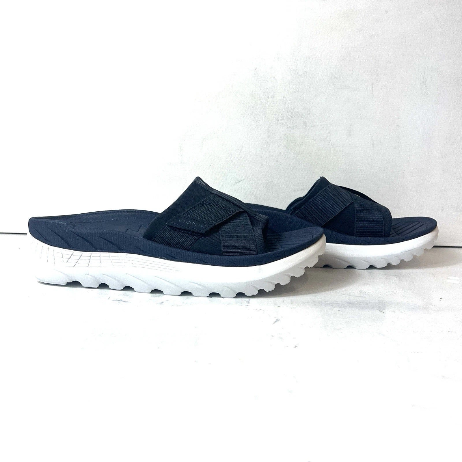 Vionic Slides Womens 10 Chunky Slip On Summer Sandal Blue Synthetic Mens 8.5 New