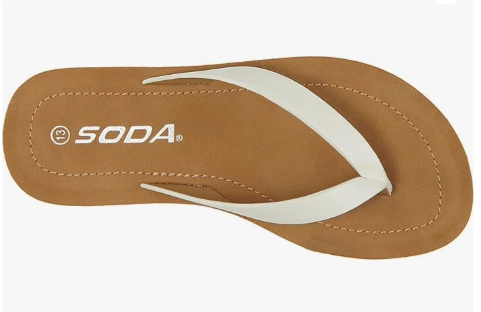 Soda ELLA ~ Women Casual Comfort Flip Flop Fashion Slide Flat Thong Sandals