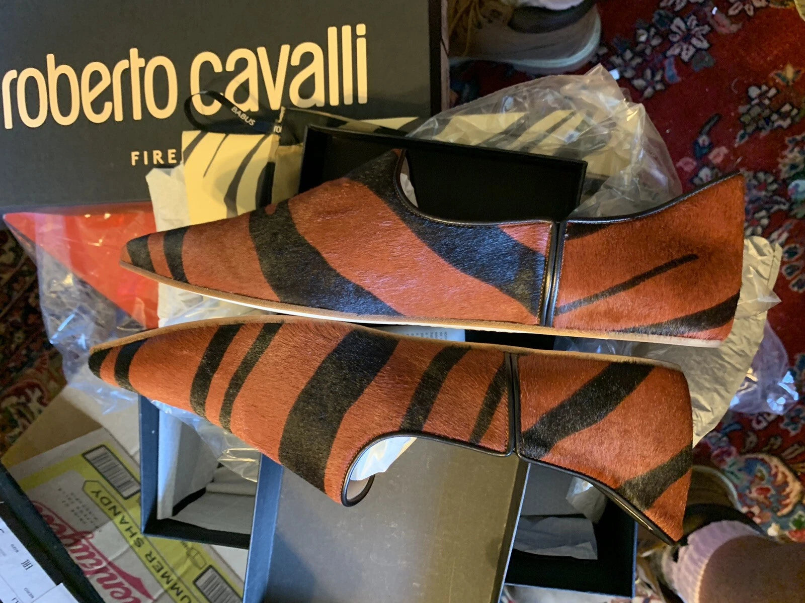 Roberto Cavalli Sandal Size 11 US Zebra Style $675.00 Retail