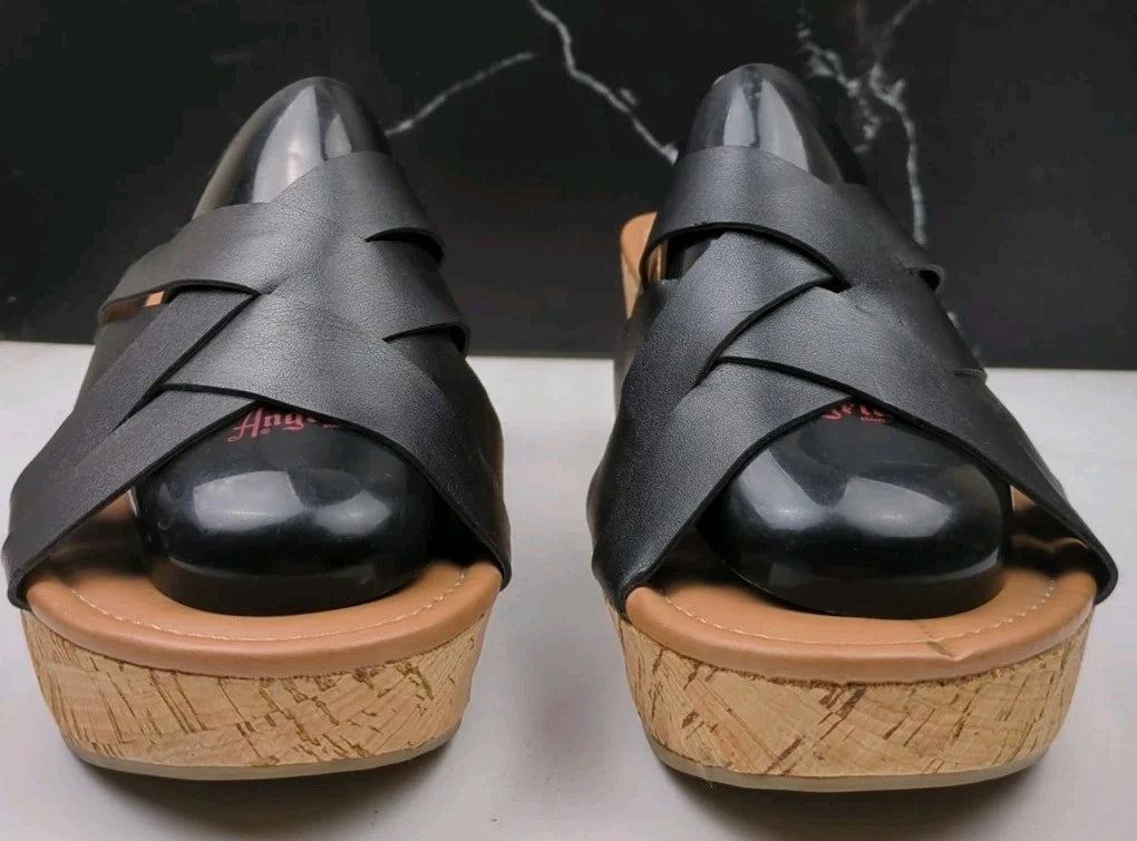 Style & Co Violettee Slide Wedge Sandals, Black, sz 10M