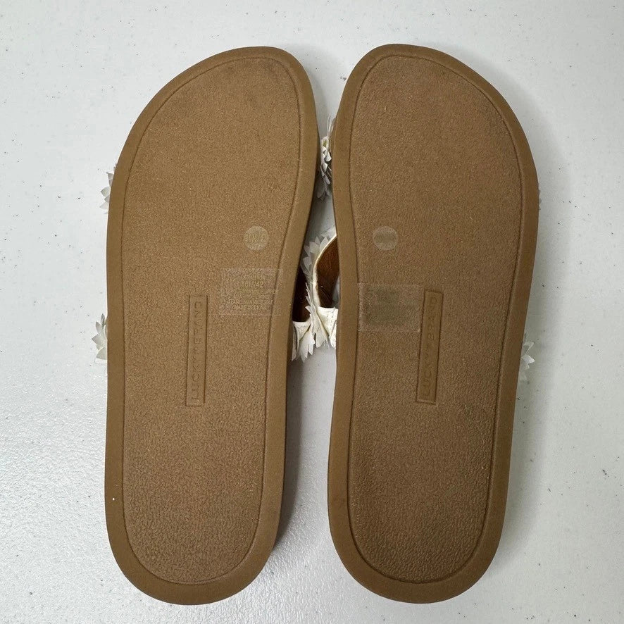 Lucky Brand Pallyon Daisy Flower Slide Sandals Womens Size 10 Floral Boho Casual