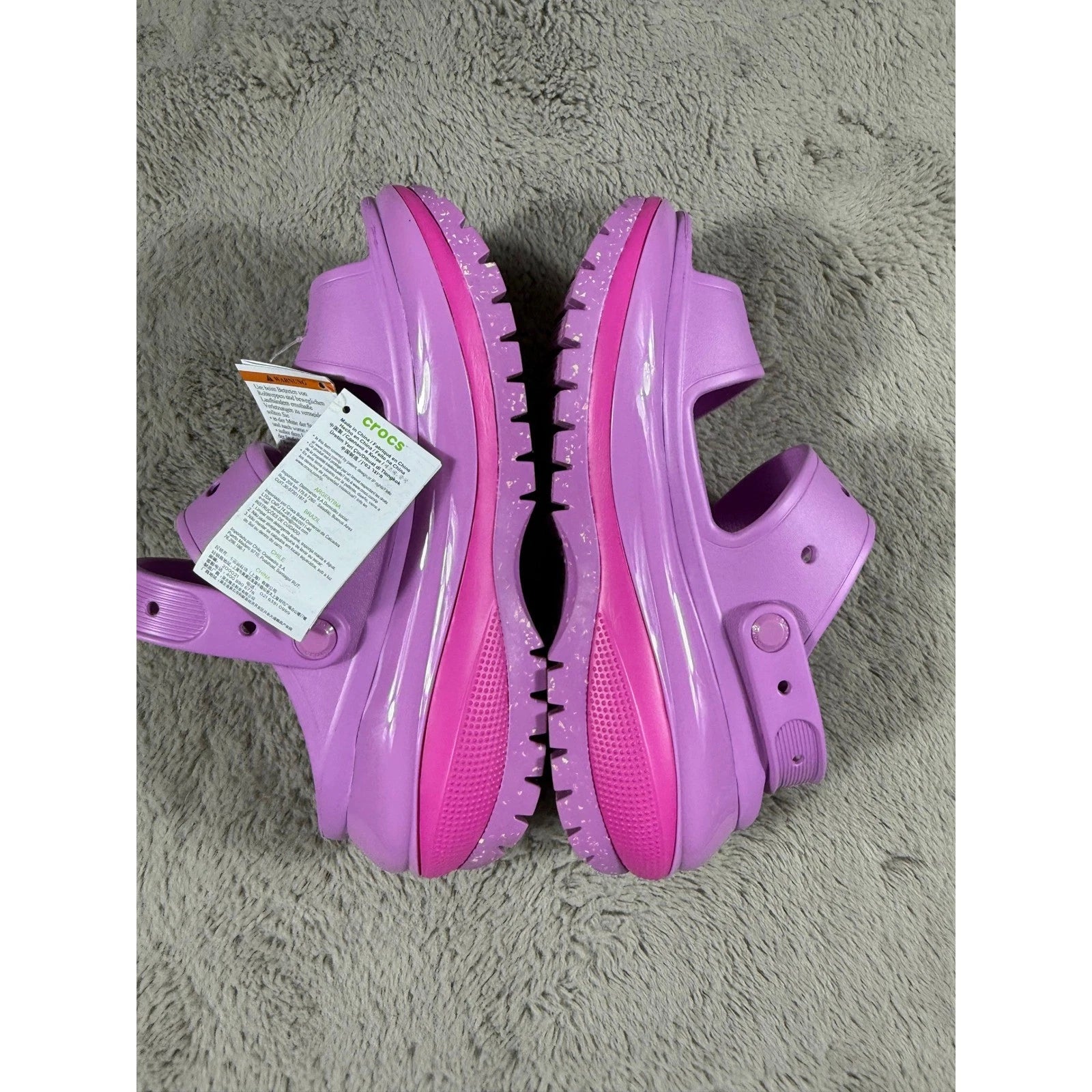 NWT Crocs M9/W11 Mega Crush Sandal Lavender Very Berry Platform Comfort Shoes