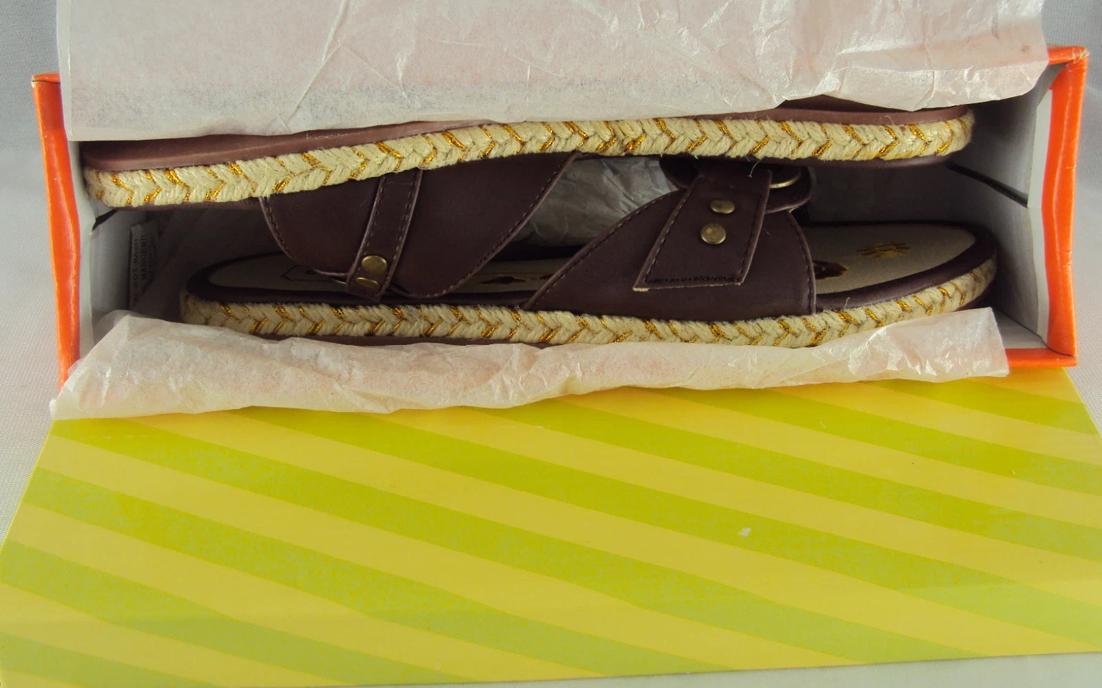 Women's Buckle Slide Sandal, Easy USA Style #S7817, Dark Brown NEW