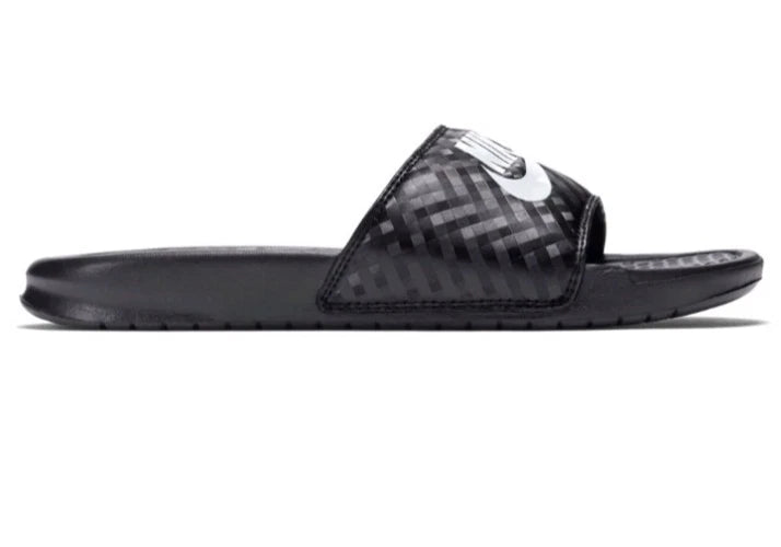 Nike Benassi Jdi Black White 343881-011 Women's # 9 Slide Sandals Gloss Fashion