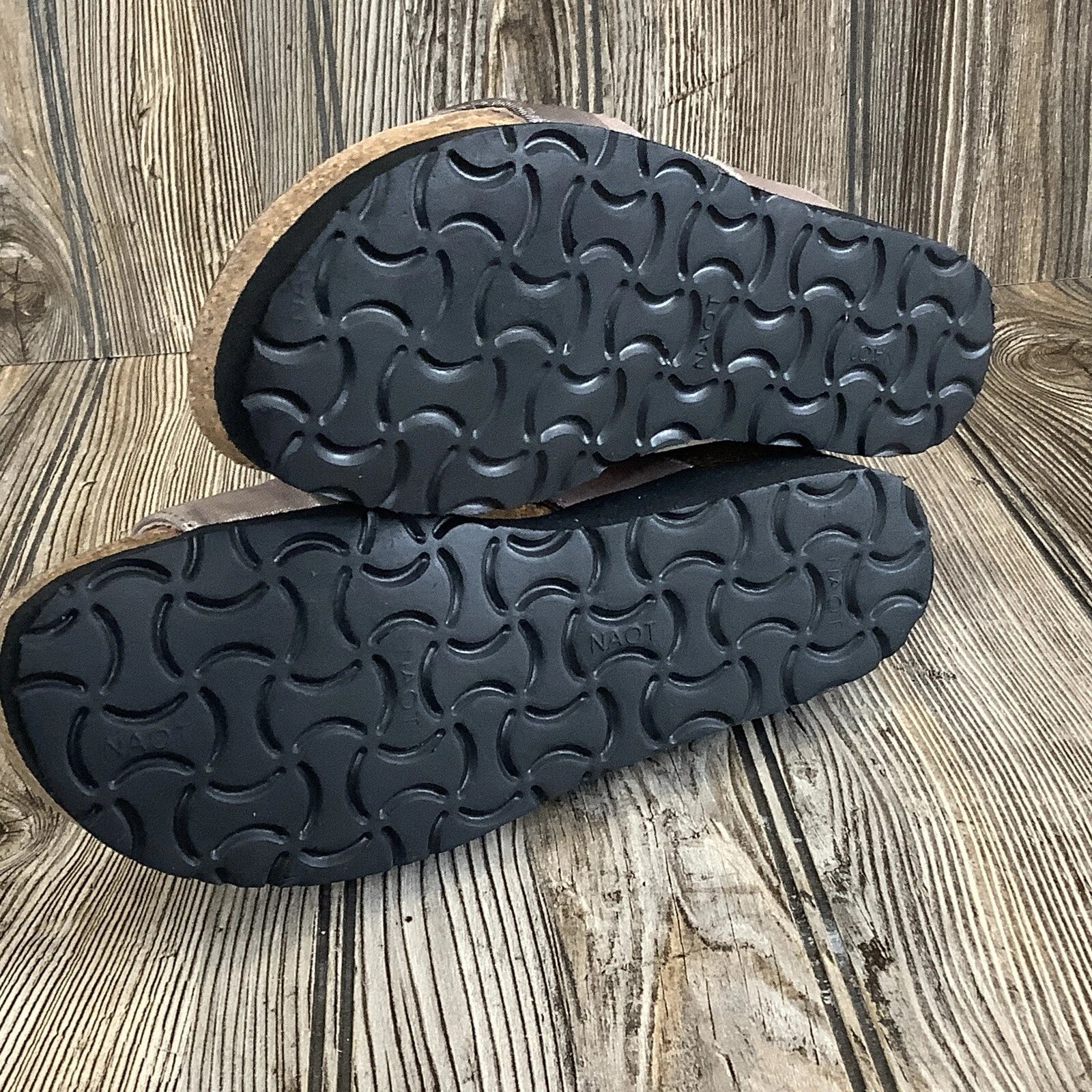 Naot Womens Size 36-5 US Susan Wedge Slide Sandals Metallic Rhinestones Leather