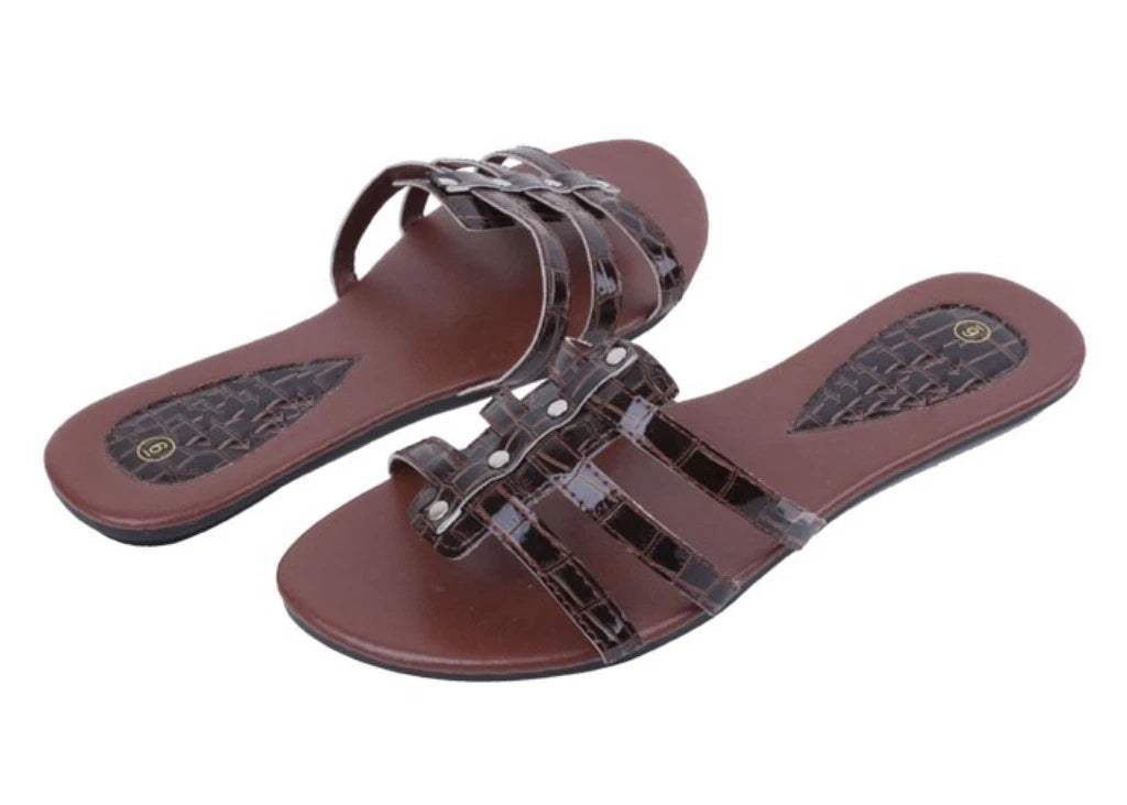 Womens Fashion Slide Slip On Sandals Black Bronze Beige Burgundy 5 6