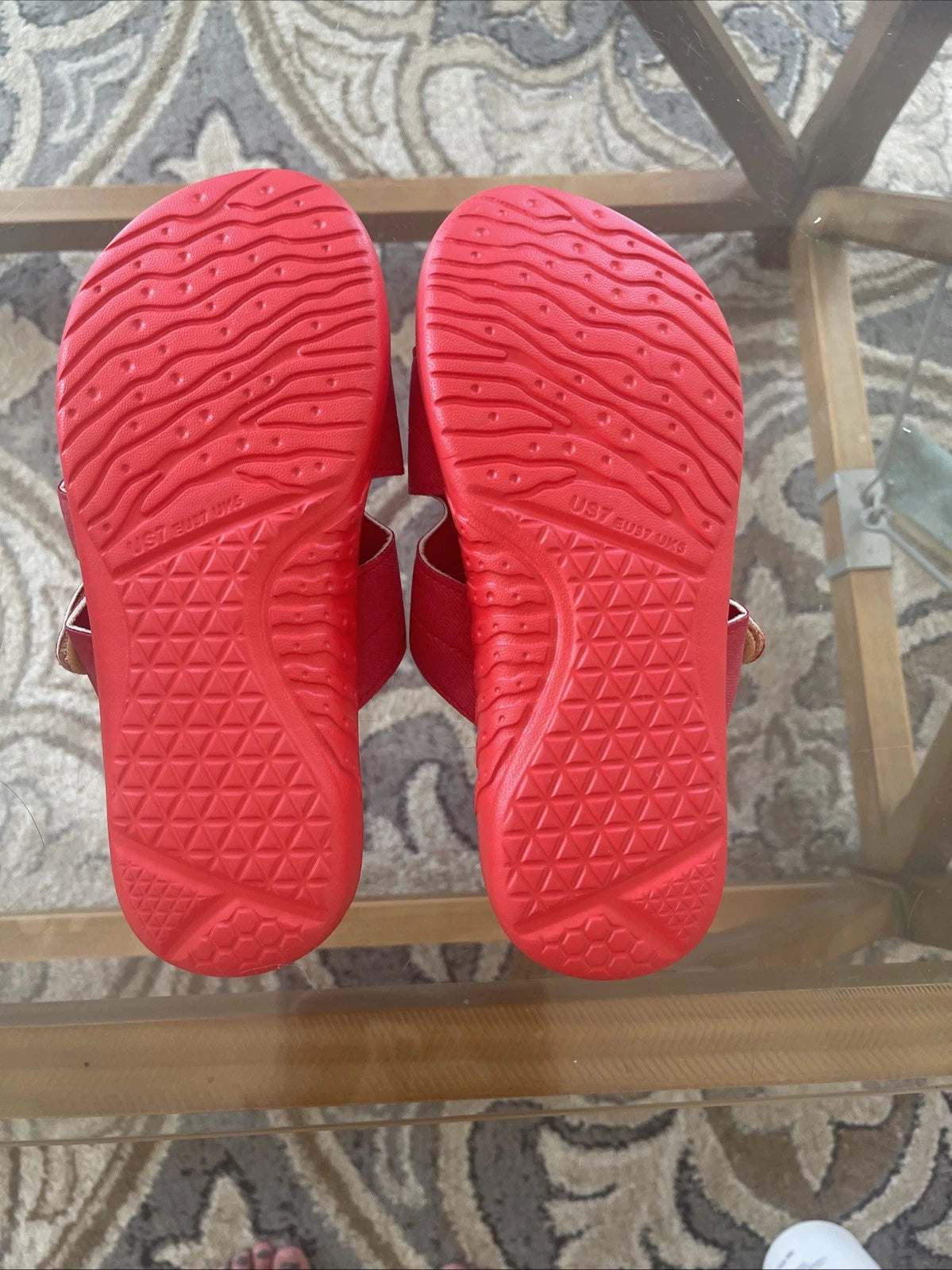 New KuaiLu Women’s Fashion Orthotic Slides Lightweight Athletic Red Size 7