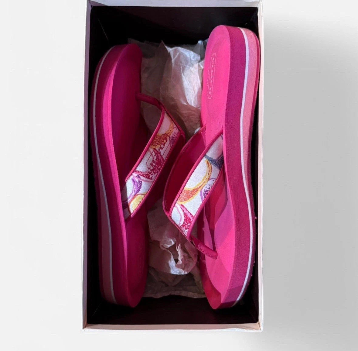 VINTAGE COACH (new) Style: A8675 Jolie hot pink signature pattern sandals