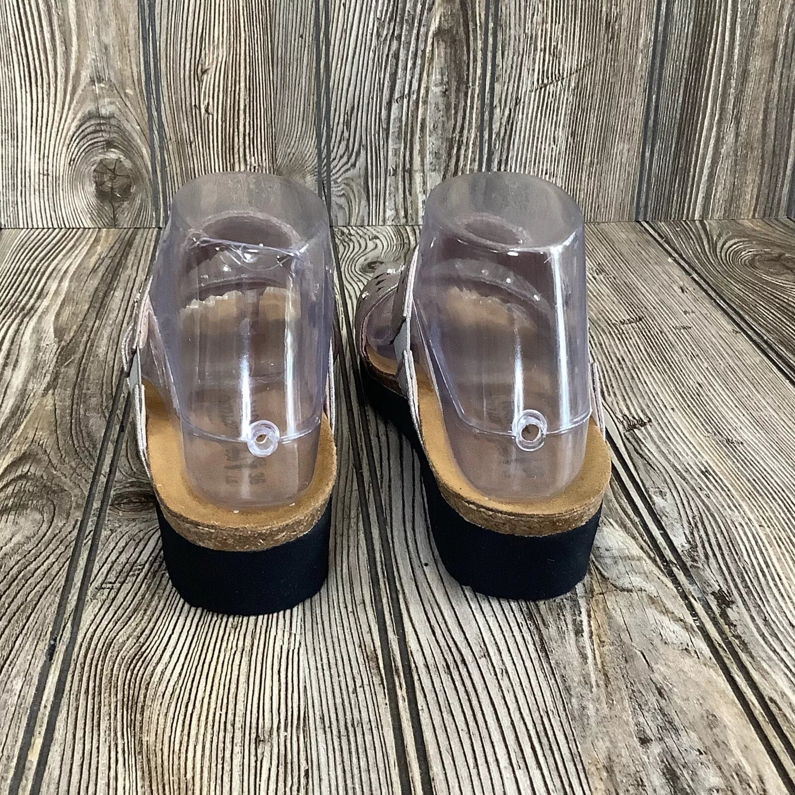 Naot Womens Size 36-5 US Susan Wedge Slide Sandals Metallic Rhinestones Leather