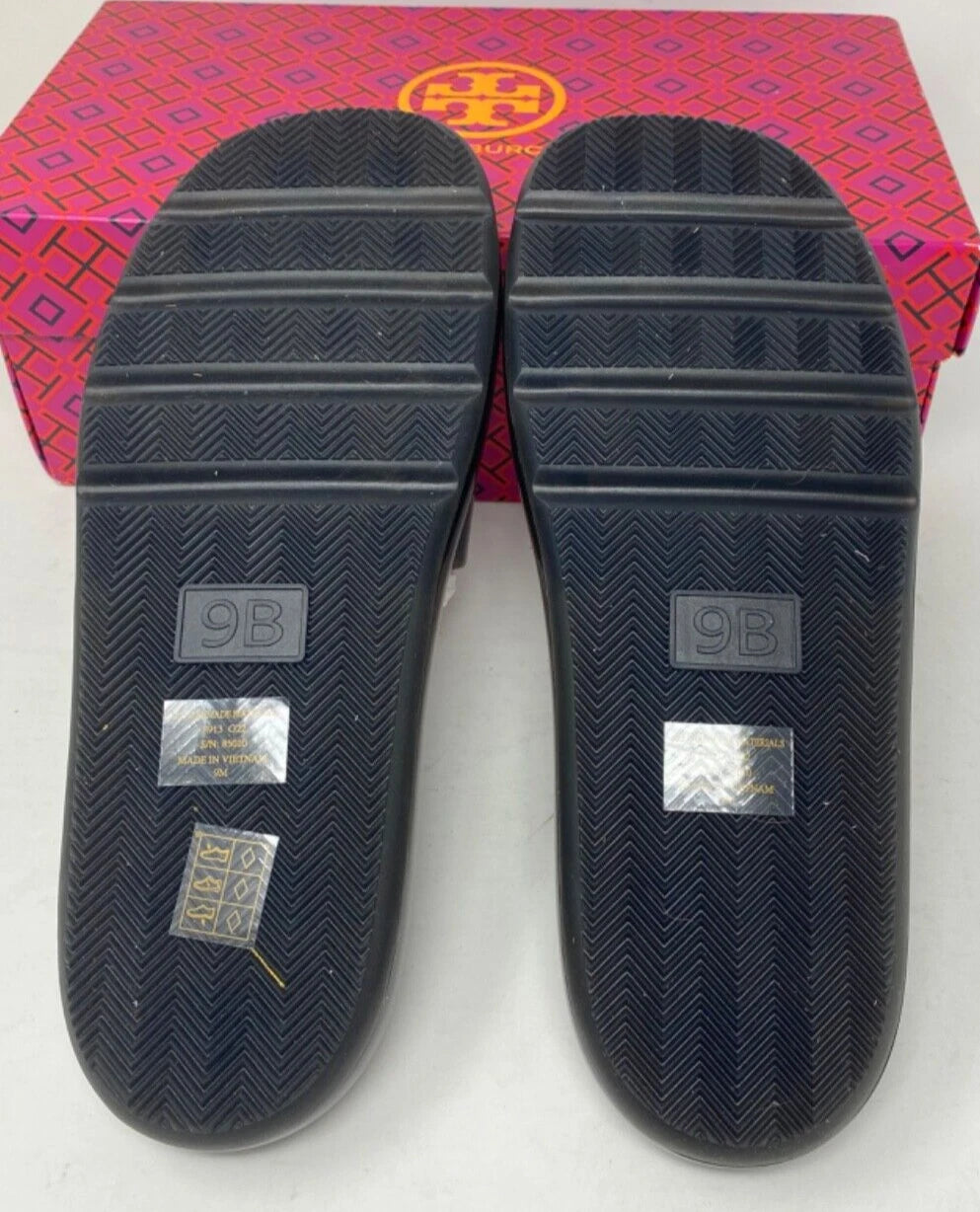 NIB TORY BURCH $188 BLACK BUBBLE JELLY SLIDE SANDAL/Sz 9 39 EU Style 85010