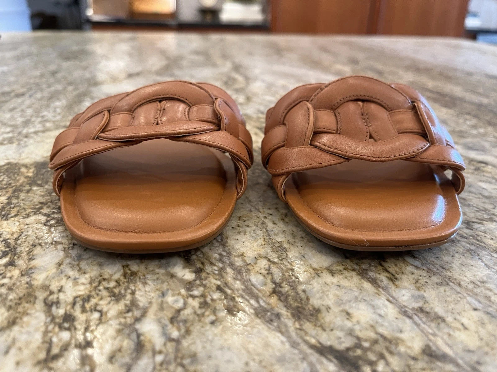 Nordstrom Carolina Slide Tan Toffee 8 Sandals Classic Coastal Boho Chic NWOB