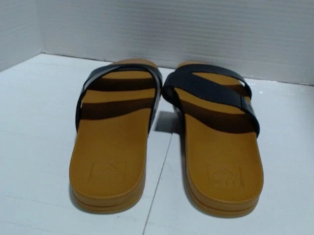 UsedLikeNew_REEF Cushion Vista Women's Fashion Slide Sandal, V_Black/Natural_Sz9