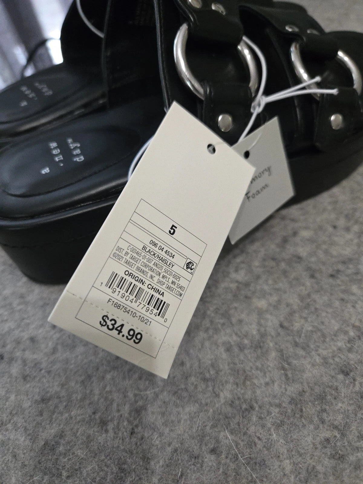 NWT Women's Haisley Wedge Heel Platform Sandals - A New Day, Black Size 5 Boho