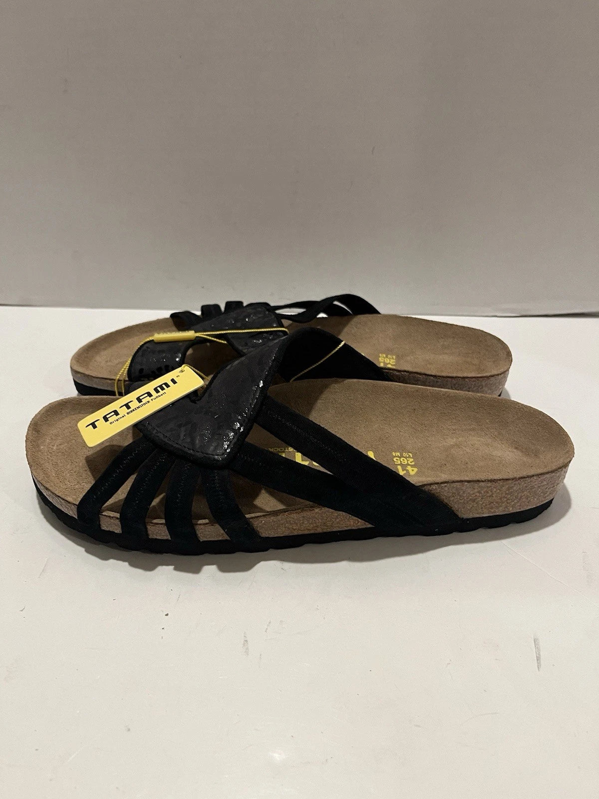 NWT Birkenstock Tatami Black Strappy Sandals Slides Women’s EU 41 US 10