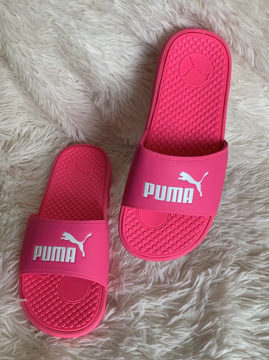 Women’s Slides Size 9 PUMA Cool Cat Knockout Style: 371013-12 Pink White