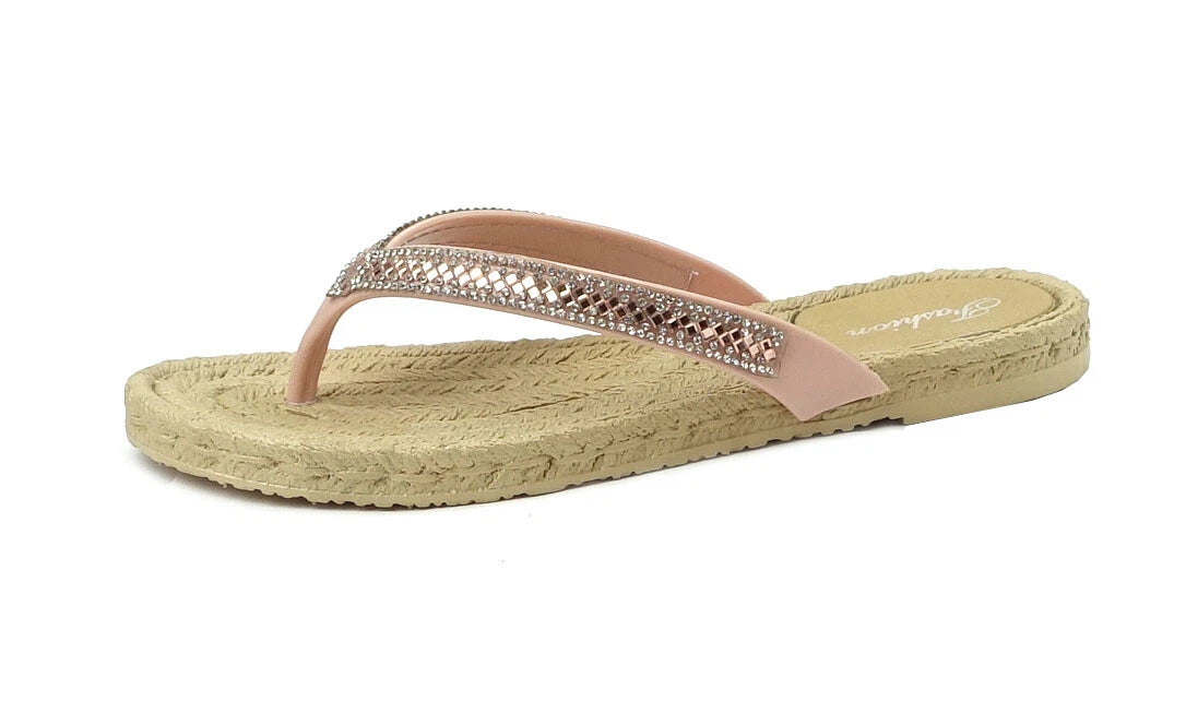NEW Women's Rhinestone Glitter Sandals Fashion Jewel Flip Flops Shoes
