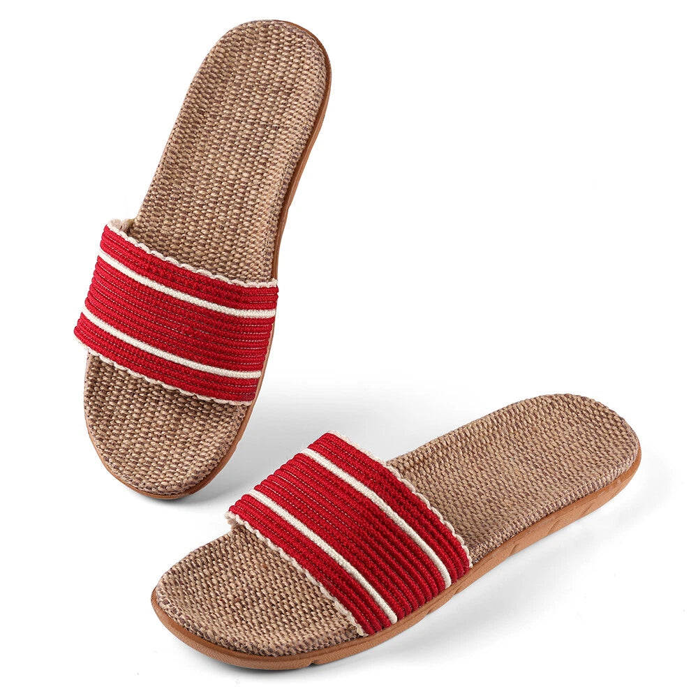 Women Fashion Striped Indoor Bathroom Anti-Slip Shoes Summer Open Toe Sandals