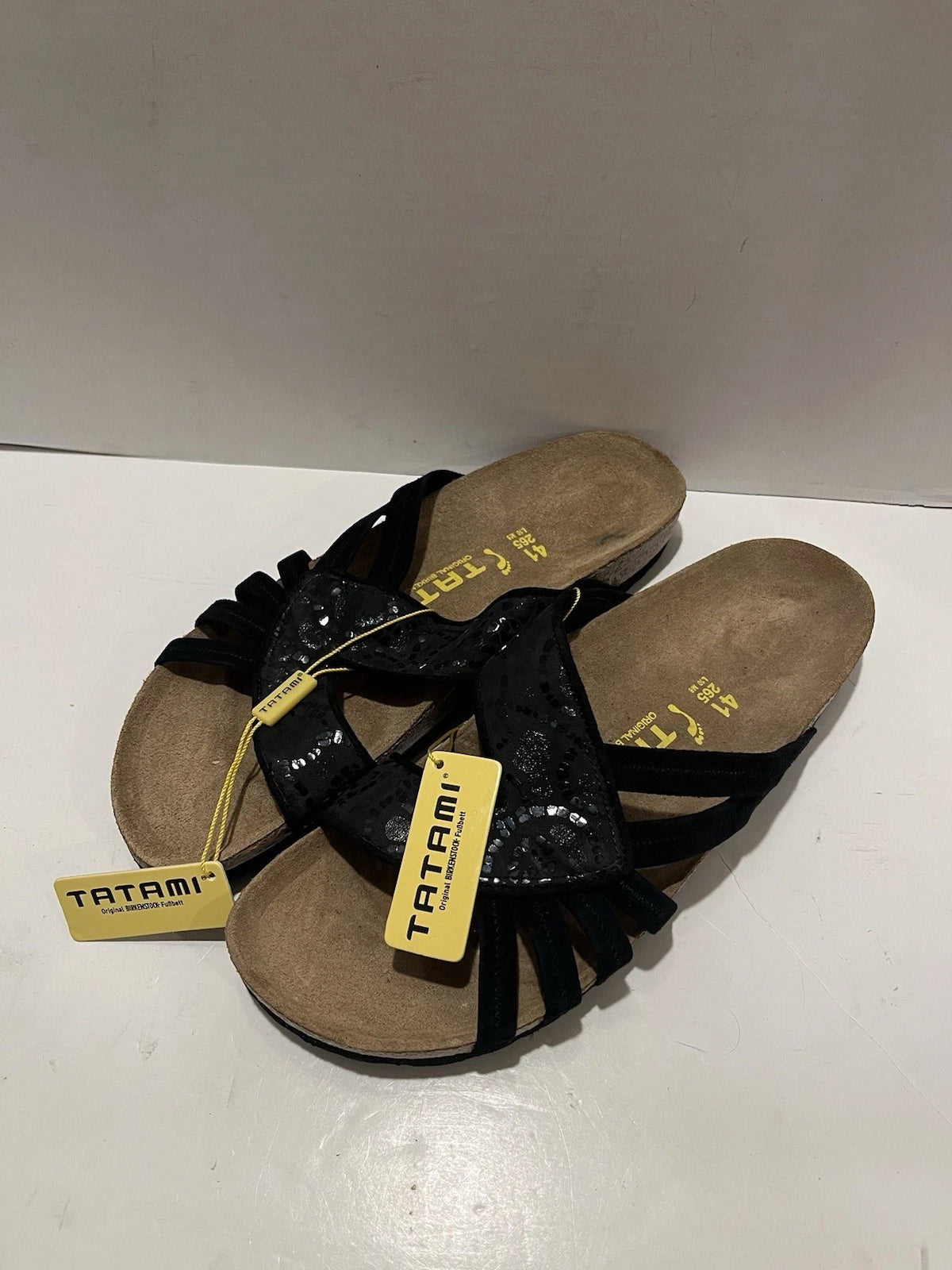 NWT Birkenstock Tatami Black Strappy Sandals Slides Women’s EU 41 US 10