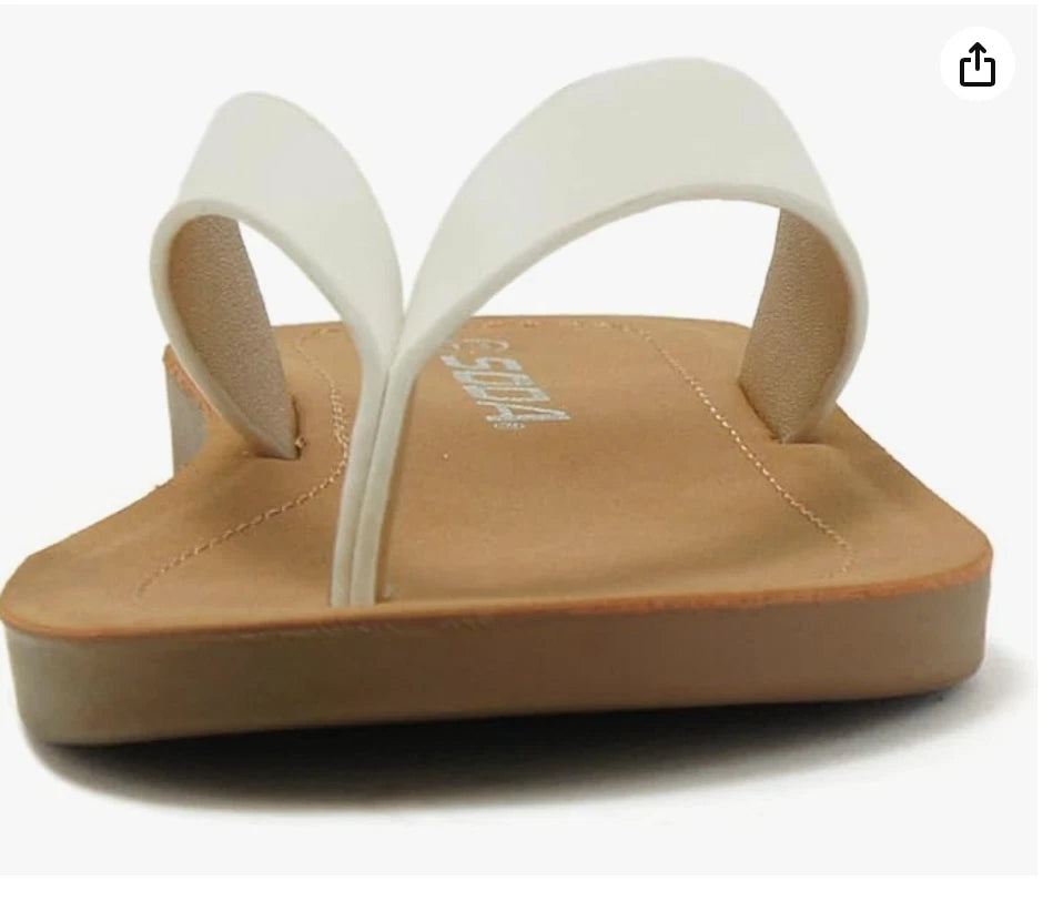 Soda ELLA ~ Women Casual Comfort Flip Flop Fashion Slide Flat Thong Sandals