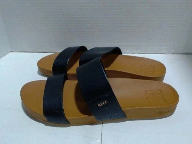 UsedLikeNew_REEF Cushion Vista Women's Fashion Slide Sandal, V_Black/Natural_Sz9