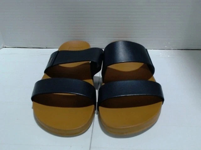 UsedLikeNew_REEF Cushion Vista Women's Fashion Slide Sandal, V_Black/Natural_Sz9