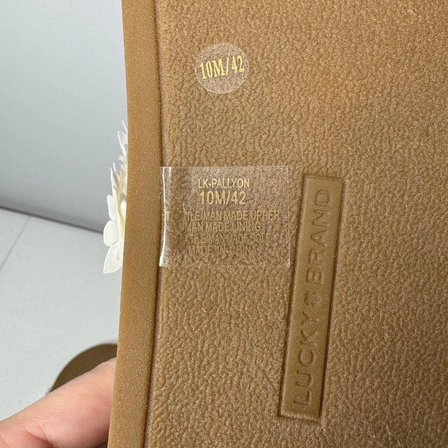 Lucky Brand Pallyon Daisy Flower Slide Sandals Womens Size 10 Floral Boho Casual