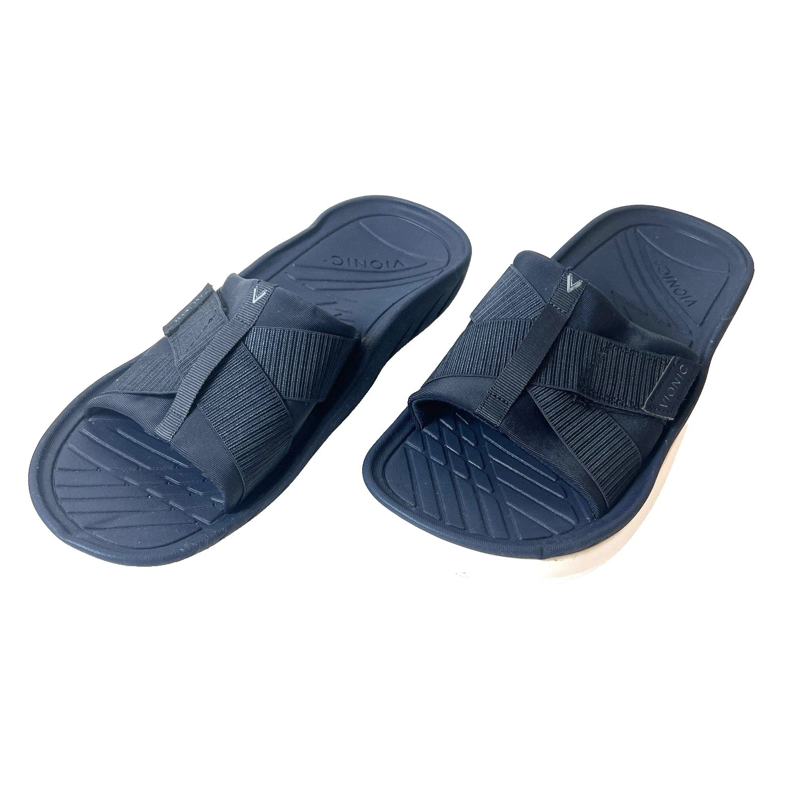 Vionic Slides Womens 10 Chunky Slip On Summer Sandal Blue Synthetic Mens 8.5 New